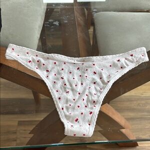 VS Pink - Cherry Print White Thong